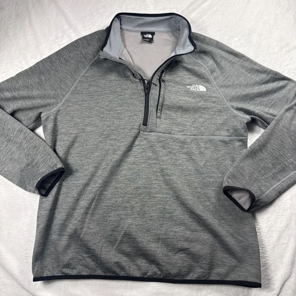 North Face Canyonlands Mens XL Gray Fleece Lined 1/4 Zip Pullover NF0A3SO7